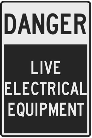 Sign - Danger | Live electrical equipment