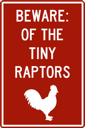 Pet Plaque: Beware: of the tiny raptors