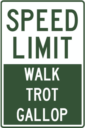 Pet Plaque: Speed limit. Walk. Trot. Gallop