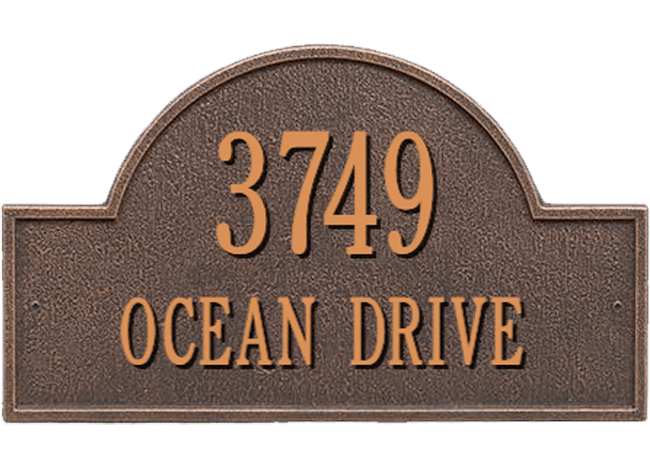 Arch Marker House Numbers Plaque