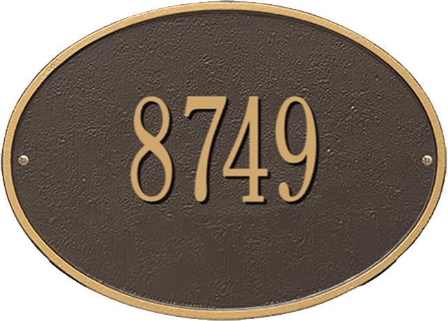 Fast & Easy Hawthorne Oval House Numbers Plaque