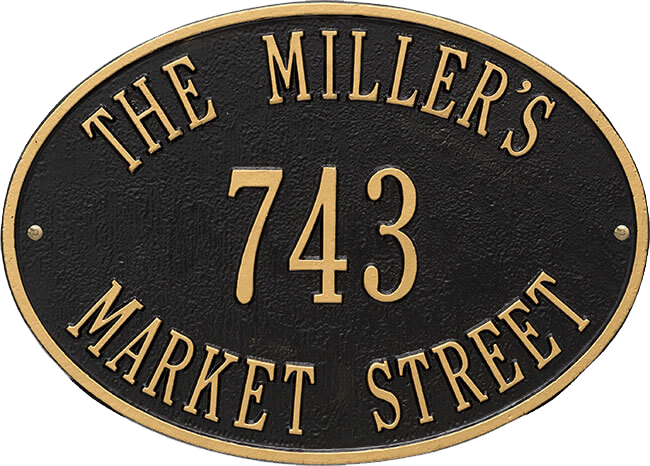 Fast & Easy Hawthorne Oval House Numbers Plaque